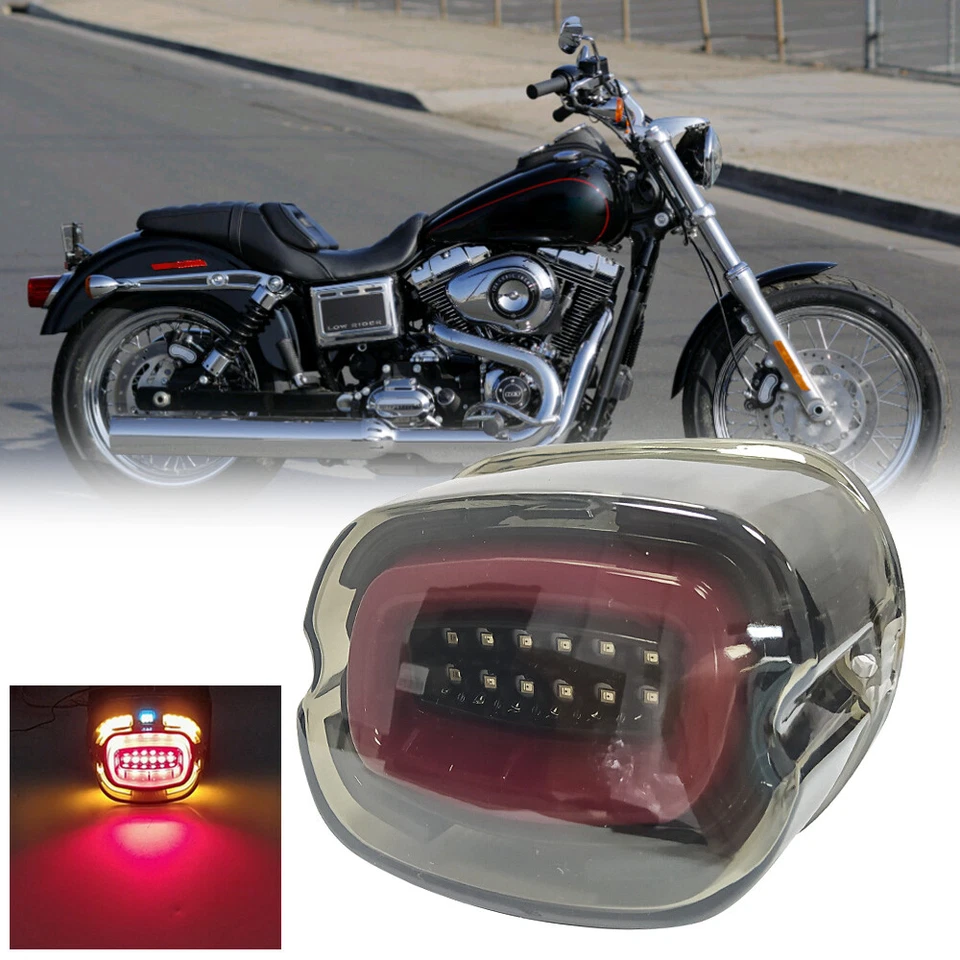 Motorcycle LED Turn Signal Taillight Running Light For Harley Softail Dyna FXDL - Image 1 of 4