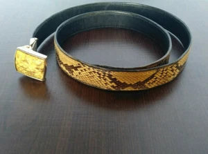 L.F.B. DIAMANT Gürtel echt Schlangenleder beige Pat.no.521596 größenverstellbar - Bild 1 von 8