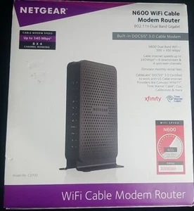 NETGEAR N600 (8x4) WiFi DOCSIS 3.0 Cable Modem Router - Picture 1 of 6