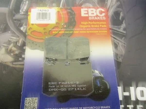 2002-2008 INDIAN CHEIF SCOUT SPIRIT EBC ORGANIC BRAKE PADS FRONT OR BACK  - Picture 1 of 4