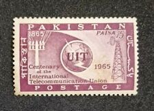 PAKISTAN, CENTENARY OF INTERNATIONAL TELECOM. UNION 15Ps STAMP, RARE 1965