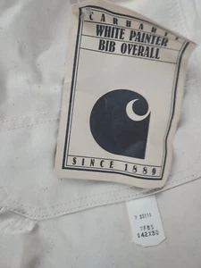 Vintage Carhartt Overall 42x32 Painter/Carpenter Bib Pouch 80s Union Made - Picture 1 of 18