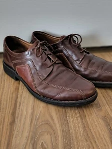 Josef Seibel 16908 Men Brown Leather Square Toe Oxford Shoe Size 42 US 9 - Picture 1 of 8