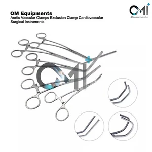 Aortic Vascular Clamps Exclusion Clamp Cardiovascular Surgical Instruments 5 Pcs - Picture 1 of 5