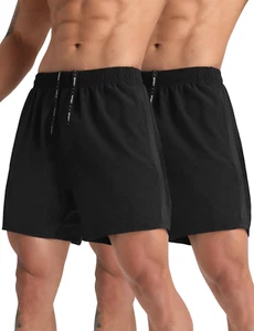 2 Pack Mens Lightweight Athletic Running Shorts 5'' Quick Dry Gym Workout Shorts - Picture 1 of 12