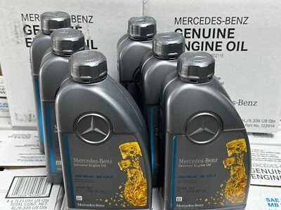 6L. Óleo de motor Mercedes-Benz genuíno 5W-40 sintético 1.056 quartos 229.5 certificado - Imagem 1 de 4