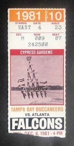 Boleto de colección 1981 NFL Atlanta Falcons vs Tampa Bay Buccaneers 12/6/81 - Imagen 1 de 2