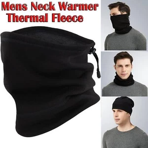 Mens Neck Warmer Black Thermal Women Fleece Warm Winter Balaclava Soft Face Mask - Picture 1 of 6