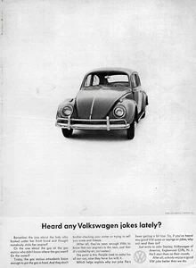 1963 VW Beetle Bug "Heard Any Volkswagen Jokes Lately?" Original Print Ad - Picture 1 of 1
