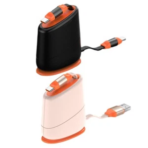Retractable Desktop Charger 2-in-1 Type C Charger Cable for Samsung iPhone Phone - Picture 1 of 20