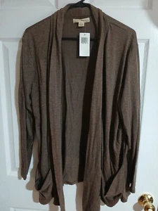 Derek Heart offene Strickjacke Damen Gr. 2X Pullover Langarm braun neu mit Etikett - Bild 1 von 5