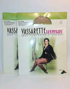Vassarette Woman Control Top Panty  Nude Lace Trim BB 7220 Fuller Figure Lot 2 - Picture 1 of 2