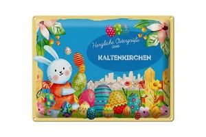 Blechschild Ostern Ostergrüße 40x30 cm KALTENKIRCHEN Geschenk Deko - Bild 1 von 5