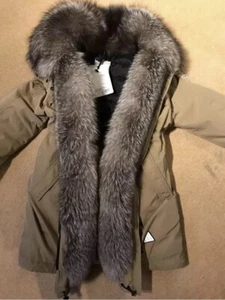 Moncler Womens Real Fur Parka - Size 2 BNWT - Picture 1 of 6