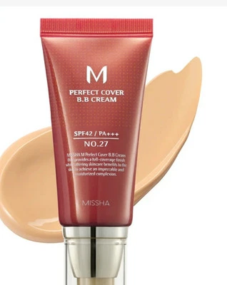 Missha M PERFECT COVER No. 27 Honey Beige BB Cream SPF42 PA+++ foundation  - Image 1 of 4