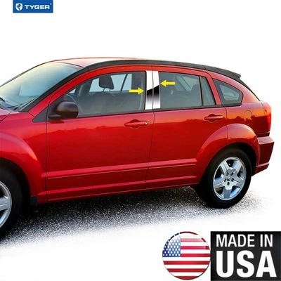 TYGER For 2007-2015 Dodge Caliber 4PC Stainless Steel Chrome Pillar Post Trim Foto 1 de 4