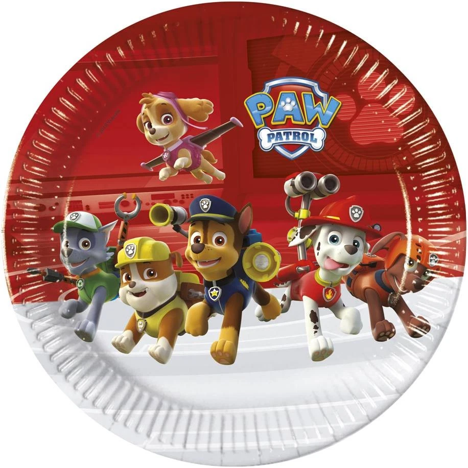 PAW Patrol Kindergeburtstag Pappteller Geburtstag Größe 23cm Ø 8 Stück - Bild 1 von 1