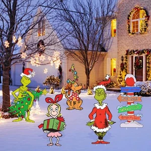 Christmas Outdoor Decorations, 5 Pcs Christmas Yard Signs with Stakes, Xmas H... - Picture 1 of 6