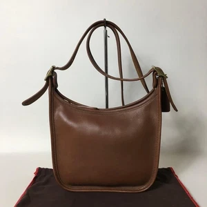 Bolso de Hombro COACH 9950 Vintage Cuero Ziplock Marrón Dorado Hareware de Japón - Imagen 1 de 24