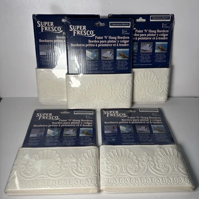 5 VTG NOS Super Fresco Paint Hang Border Gothic 6.9"x 5yds Graham Brown Ornate - Image 1 of 4
