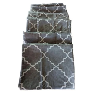 6 paneles de cortina de ventana enrejado gris blanco 26 x 84 varilla bolsillo ligero transparente - Imagen 1 de 7