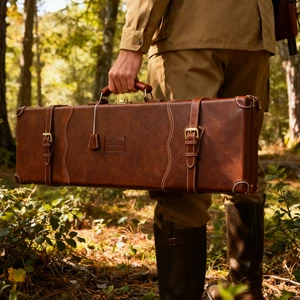 Tourbon Leder Takedown SXS O/U Schrotflinte Safe Aufbewahrung 28-32 Zoll Lauf-Hartschalenkoffer - Bild 1 von 24