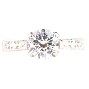 2.00 Carat D/VVS1 Round Shape Solitaire Women's Ring In 925 Sterling Silver - Picture 1 of 1