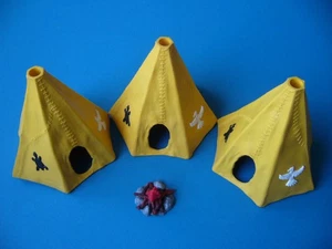 Timpo: 3 kleine Indianerzelte Zelt Tipi Tippis Wigwam & 1 Lagerfeuer Lager-Feuer - Bild 1 von 8