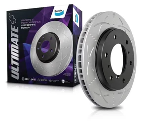 Bendix Front Slotted and Dimpled Brake Rotor for VW Amarok 2H 2.0 3.0 2010~2022 - Picture 1 of 2