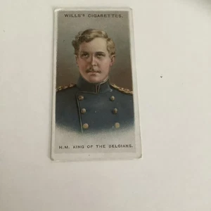Tarjeta de cigarrillo Wills 1917 - Líderes del ejército aliado - Rey de los belgas E - Imagen 1 de 2
