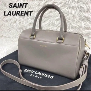 Saint Laurent Mini Boston Bag 2way Shoulder All Leather Grey - Picture 1 of 15