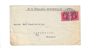 SWEDEN 1907 Cover sent from Stockholm to Finland - Picture 1 of 2