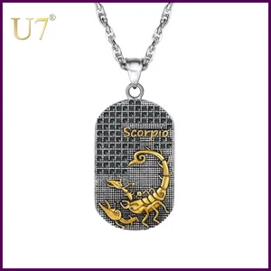U7 12 Constelaciones Repujado Color Oro Zodiaco Collar Acero Inoxidable Amuleto - Imagen 1 de 33