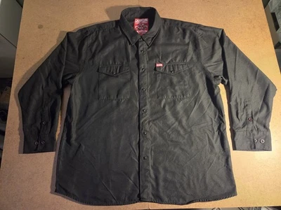 Camisa de Franela Dixxon The Outlaw Pre Plisada Para Hombres 3XL Negra Perla A Presión Foto 1 de 4