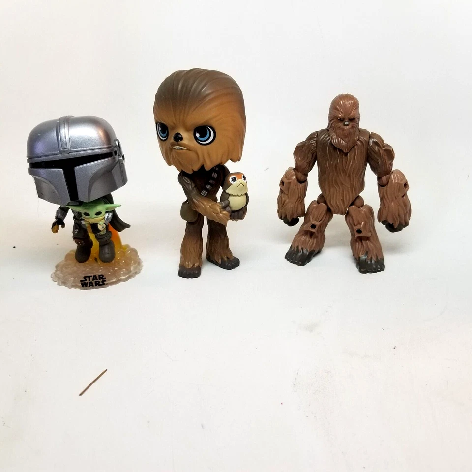 Star Wars Funko Mandalorian y Chewbacca lote de 3 Foto 1 de 4