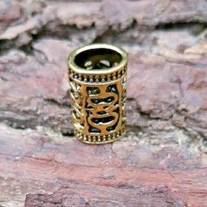 5mm Golden Metal Dread Bead Collar Cuff Ring Column Jewellery Dreadlocks Beard - Picture 1 of 2