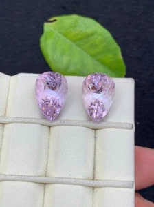 19,80 ct Lavendel Rosa Amethyst Edelstein Paar - VVS Reinheit Birnenschliff, Natur - Bild 1 von 6