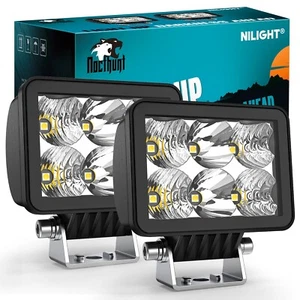 Nilight LED Pod Lights 2PCS 3.3 Inch 6LED Spot Flood Combo Beam Square Lights - Picture 1 of 8
