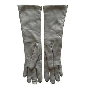 KISLAV hohe weiche graue Lederhandschuhe Gr. 6 Frankreich - Bild 1 von 2