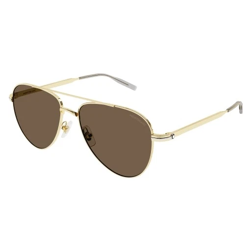 NEW Montblanc MB 0235S Sunglasses 003 GOLD 100% AUTHENTIC - Image 1 of 1