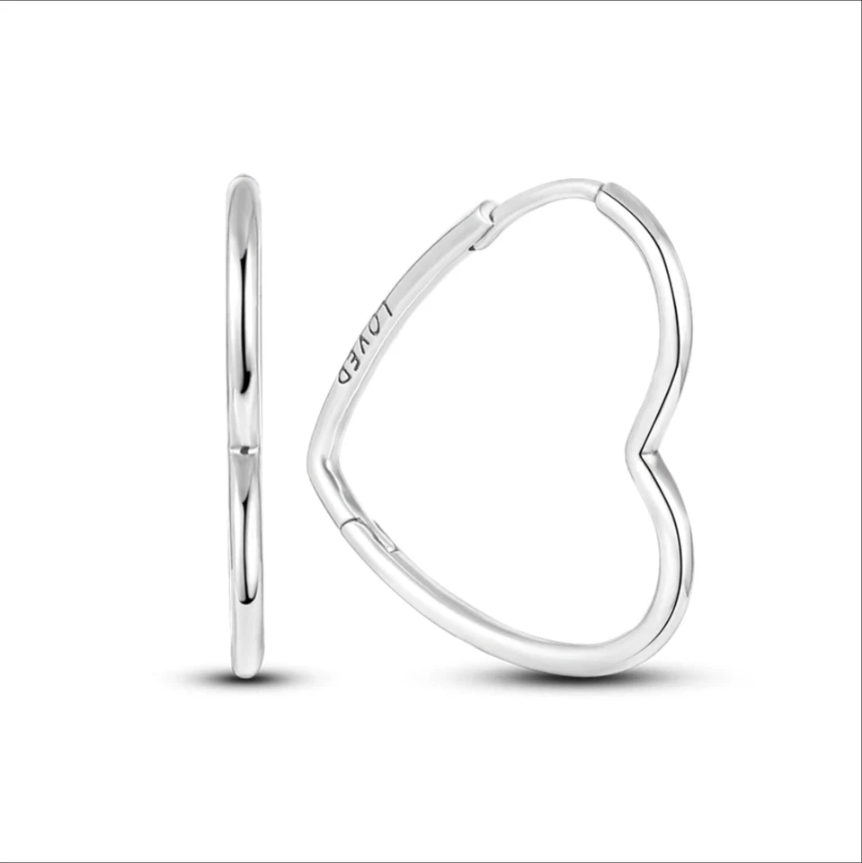 1 Paio Orecchini A Cerchio Donna 925 Argento Sterling Zirconia Pendente - Immagine 1 di 4