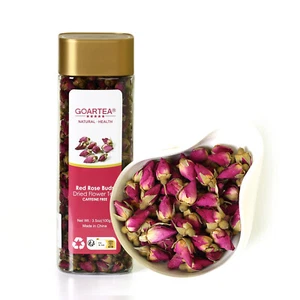 GOARTEA 100g Red Rose Bud Dried Edible Petal Flower Chinese Herbal Tea - Bottled - Picture 1 of 6
