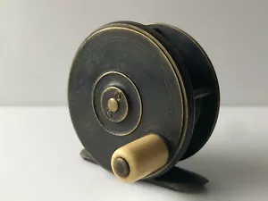 Antique Brass 2" Plate Wind Fishing Reel - Picture 1 of 10