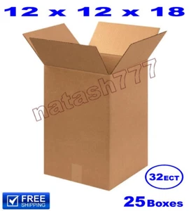 25 - 12x12x18 Cardboard Boxes 32-ECT Mailing Packing Shipping Corrugated Carton - Picture 1 of 1