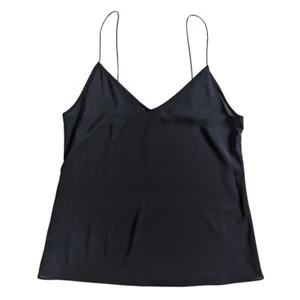 Alice + Olivia Delray Fitted V-Neck Silky Satin Tank Top in Black SZ XS - Picture 1 of 5