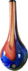 Murano Salvatore 17.5” Tall Hand Blown Multicolor Art Glass Vase Vintage - Picture 1 of 23