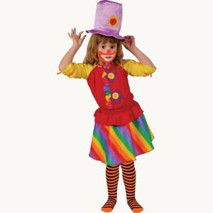 Rainbow Girl's Clown Costume By Dress Up America