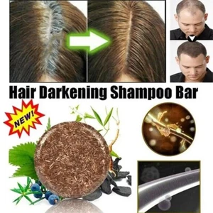 SOAP COVER Grey Bar Shampoo 100% Natural Polygonum Essence Hair Darkening Soap - Picture 1 of 12