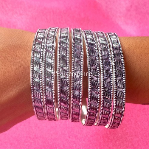 VALENTINO Set 5 bracciali donna impilabili fatti a mano argento massiccio 925 spesso gioielli MR#185