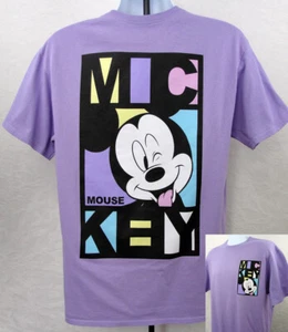 Disney Mickey Mouse Pop Art Double Sided T Shirt Mens Size Large Lavender - Picture 1 of 6
